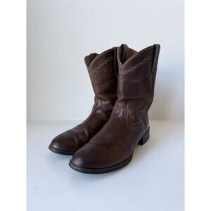 Ariat Men Leather Cowboy Boots Size 10.5 D Brown